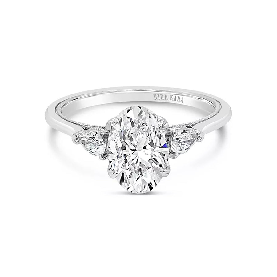 Three Stone Pear Diamond Engagement Ring Setting
