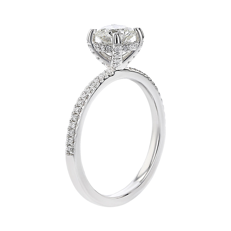 18K White Gold Diamond Engagement Ring