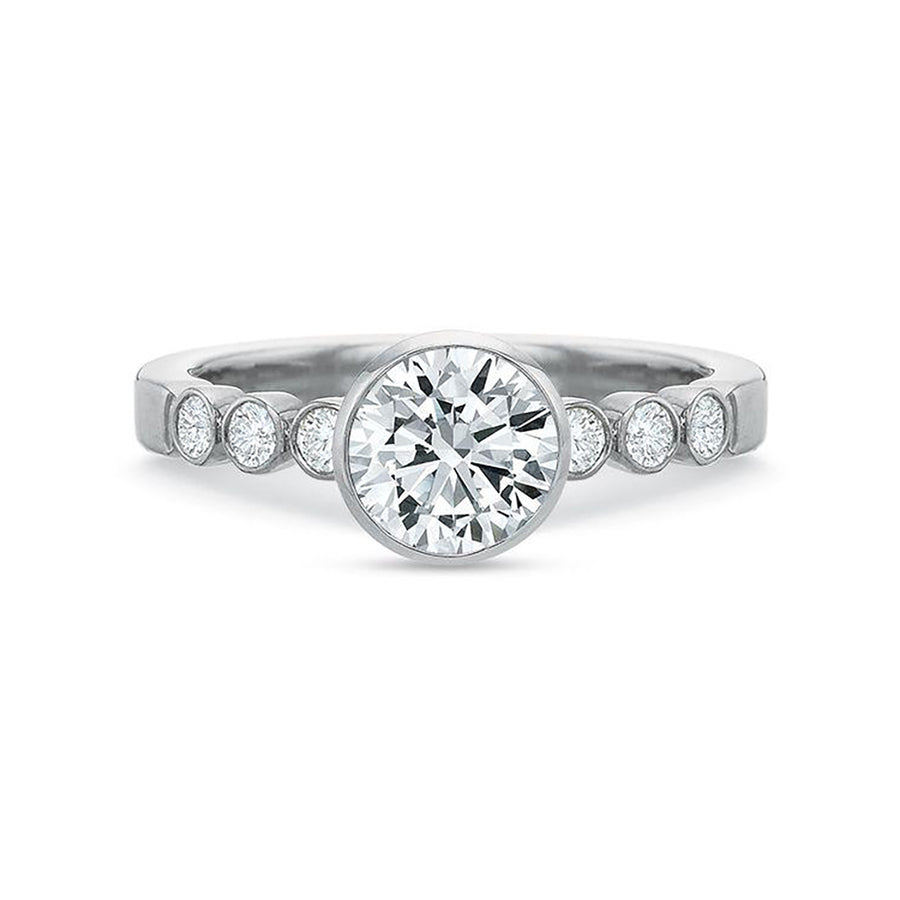 Modern Classic Bezel Set Diamond Engagement Ring Setting