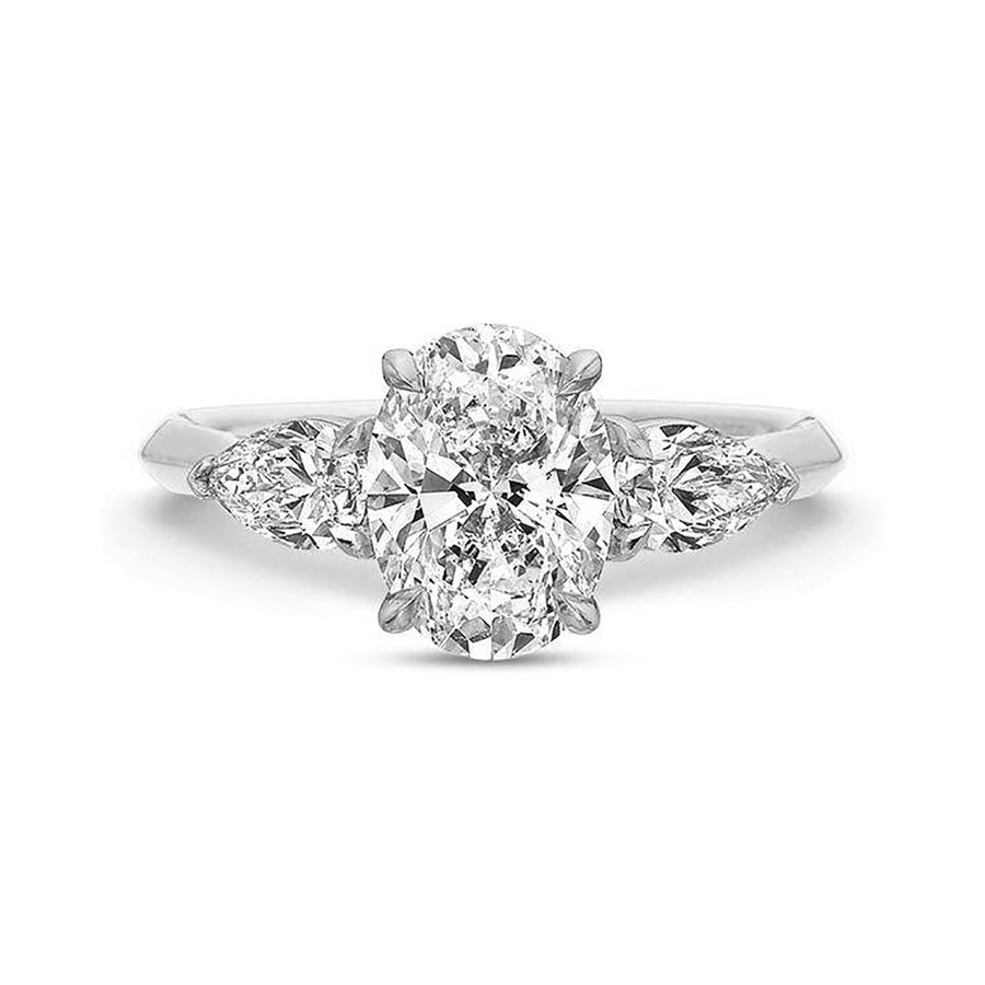 Flushfit 3 Stone Diamond Engagement Ring Setting