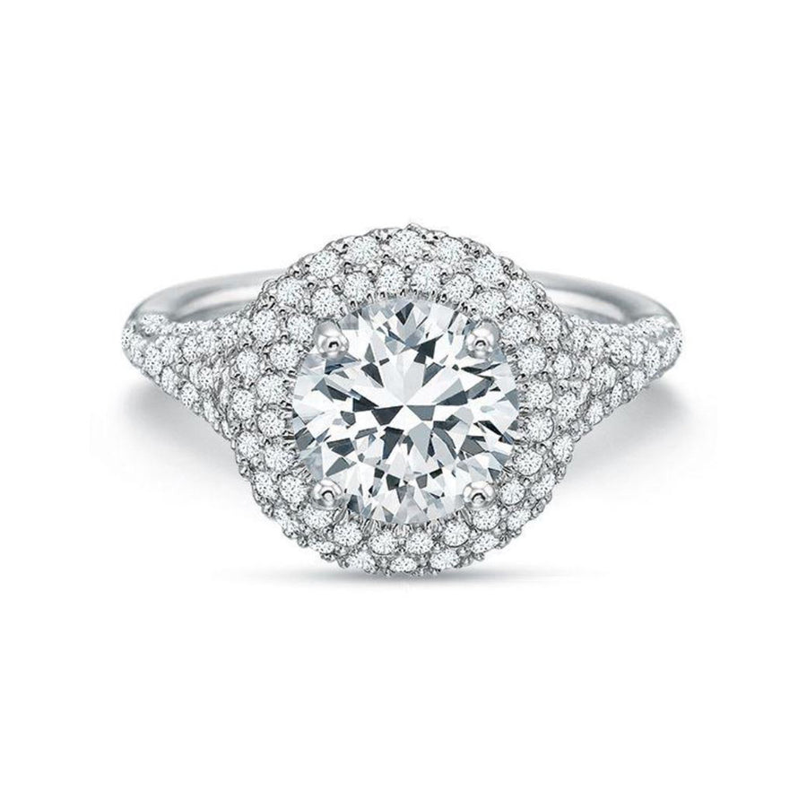 Double Halo Diamond Engagement Ring Setting