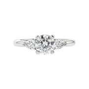 Platinum Diamond 3 Stone Engagement Ring Setting