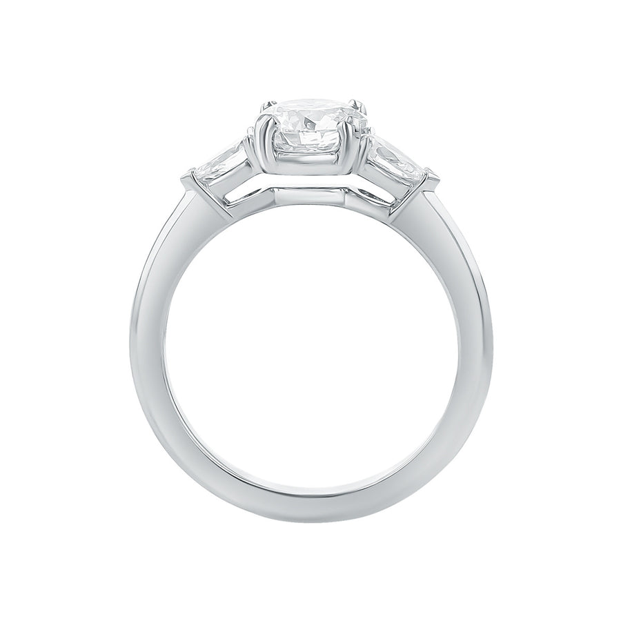 Platinum Diamond 3 Stone Engagement Ring Setting