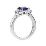 Platinum Sapphire and Diamond 3-Stone Ring