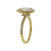 18K Gold Pear Shape Diamond Halo Engagement Ring