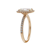 14K Gold Cushion-cut Diamond Halo Engagement Ring