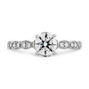 Lorelei Floral Solitaire Engagement Ring with Diamond Band