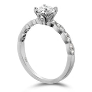 Lorelei Floral Solitaire Engagement Ring with Diamond Band