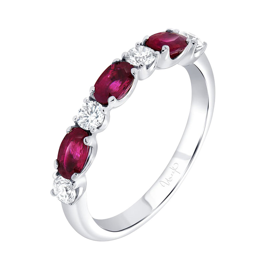 Anniversary Precious Straight Ruby Diamond Fashion Ring