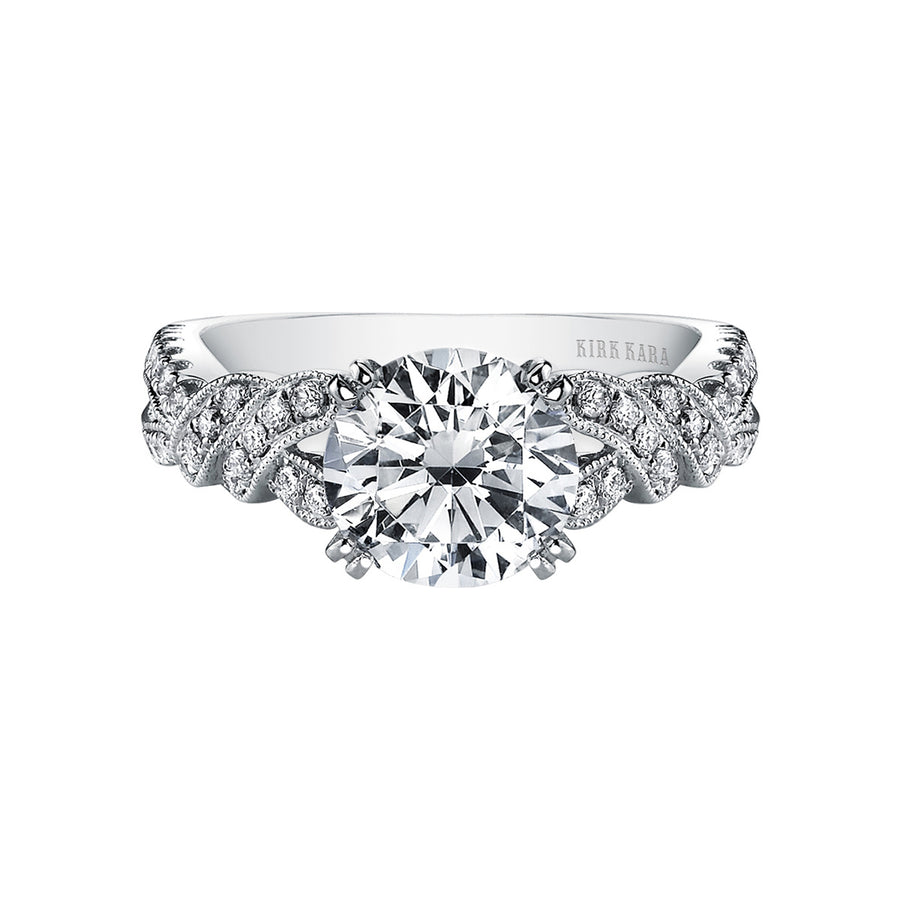 18K Gold Twist Diamond Engagement Ring Setting