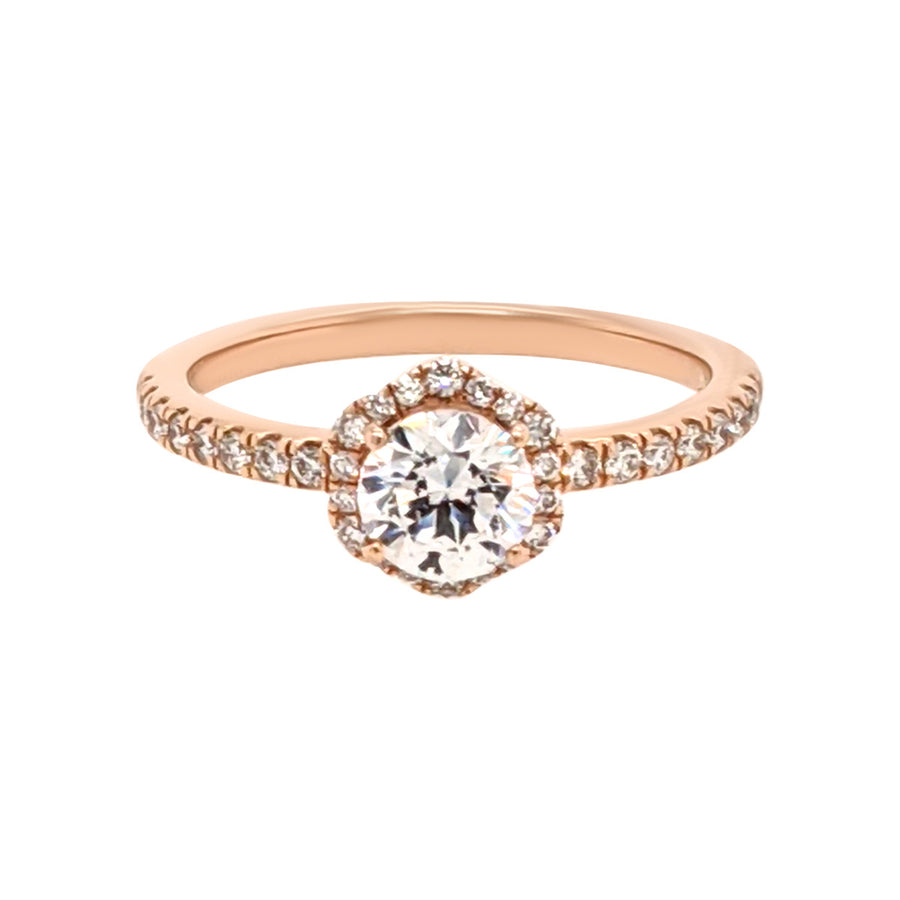 Halo Floral Diamond Shank Engagement Ring Setting