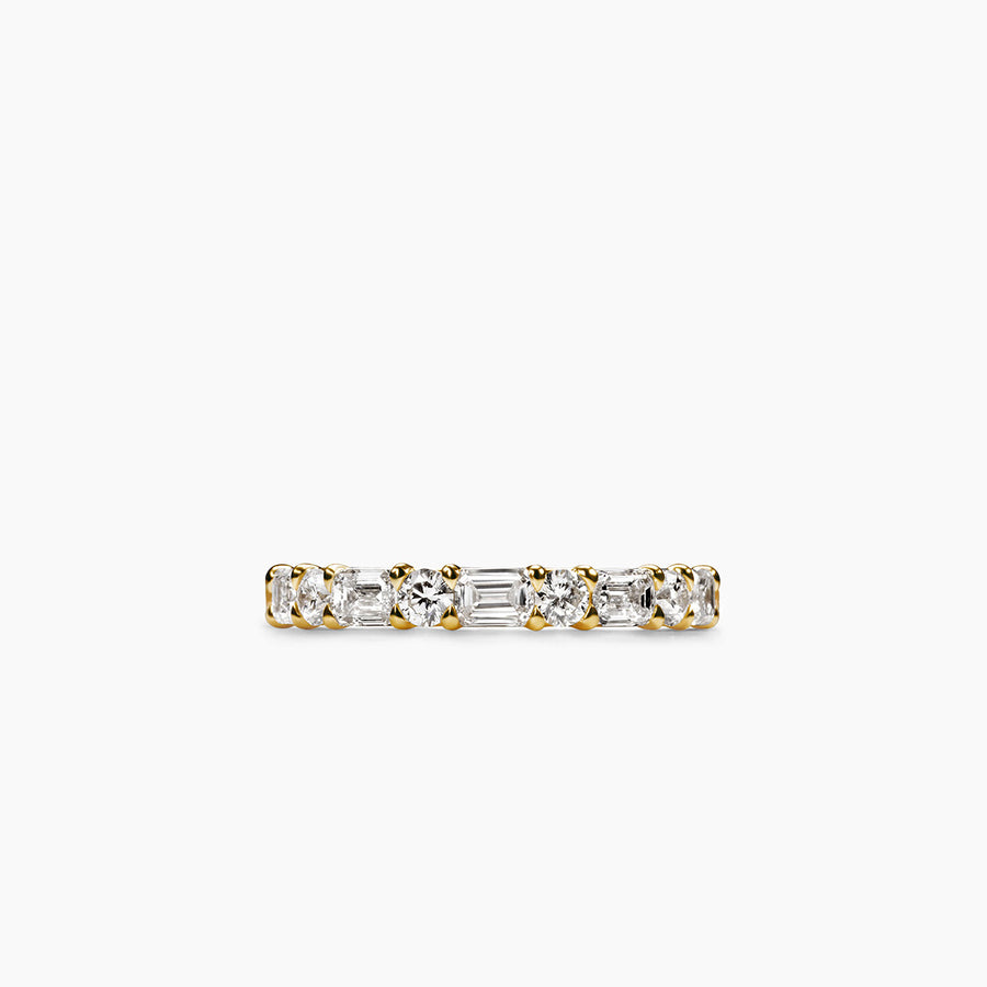 DY Infinity Alternating Diamond Band Ring in 18K Yellow Gold