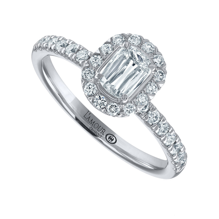 L'amour Crisscut Oval Diamond Engagement Ring