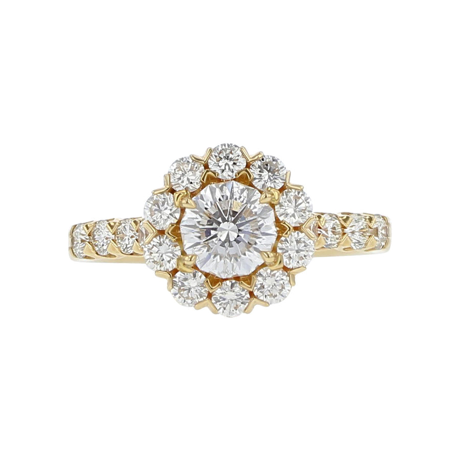 Crisscut Brilliant Diamond Halo Engagement Ring