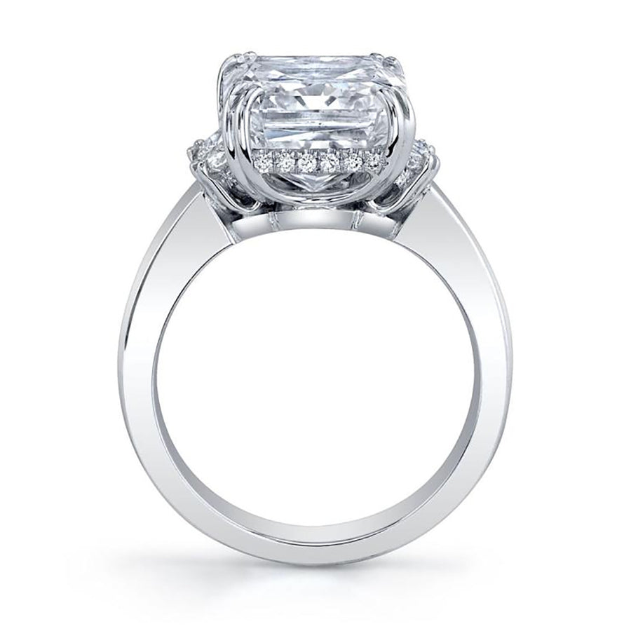 Radiant-cut and Trapezoid Diamond 3-Stone Ring