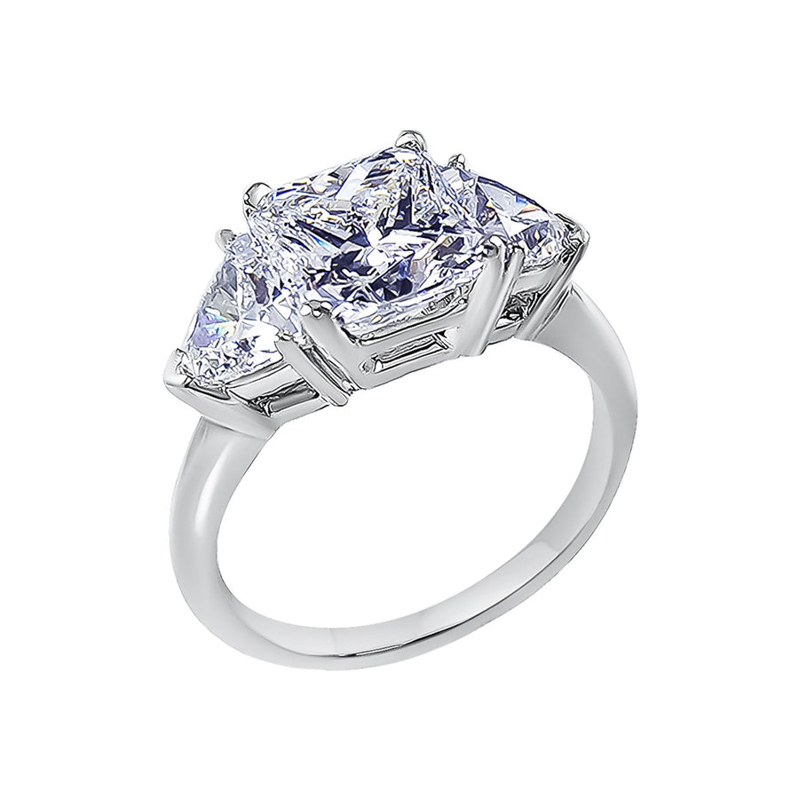 Platinum Radiant Diamond 3-Stone Engagement Ring