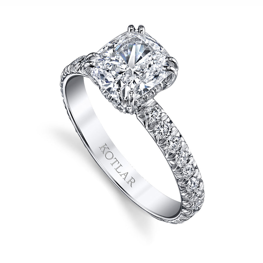 Artisan Pave French Cut Diamond Engagement Ring