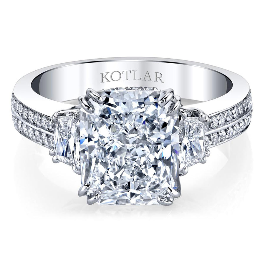 Harmonie Platinum Radiant Diamond Engagement Ring