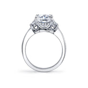 Harmonie Platinum Radiant Diamond Engagement Ring
