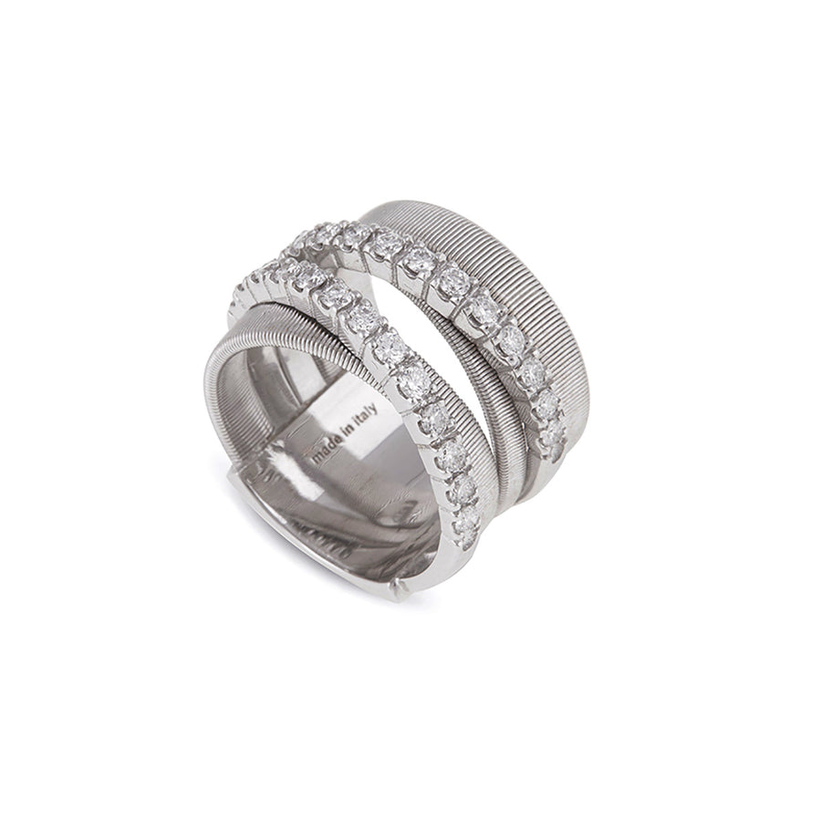 18k White Gold Masai Diamond Crossover Ring
