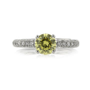 Platinum Yellow Diamond Engagement Ring