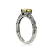 Platinum Yellow Diamond Engagement Ring