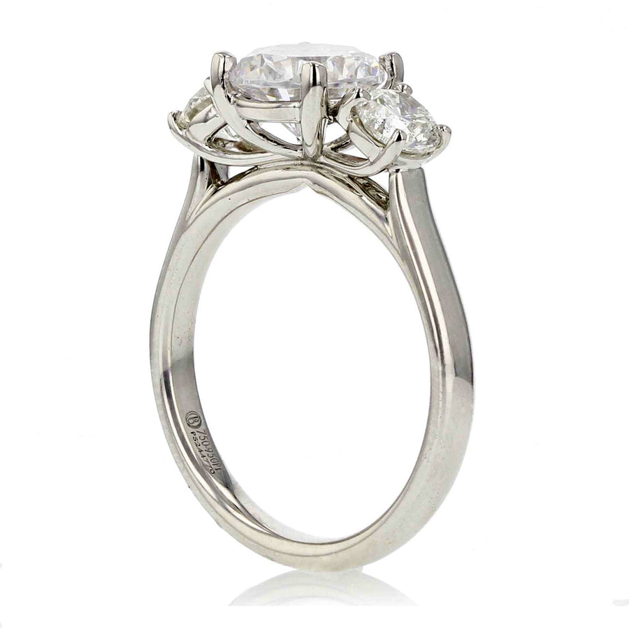 FlushFit Diamond 3-Stone Engagement Ring Setting