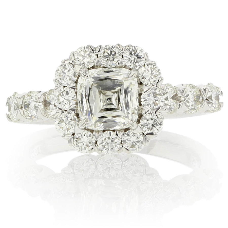 Crisscut Diamond Halo Engagement Ring