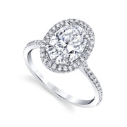 Arabesque Diamond Pave Halo Ring