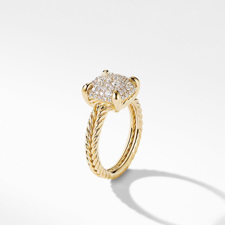 Chatelaine Ring in 18K Yellow Gold with Full Pave Diamonds