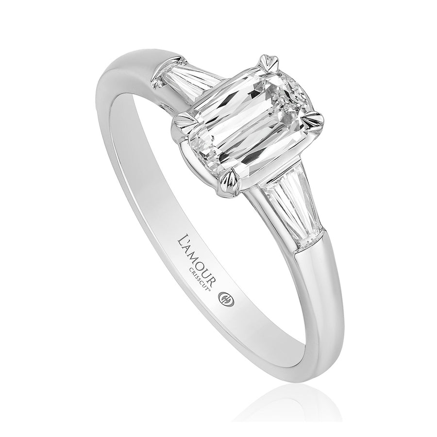 L'Amour Crisscut Diamond 3-Stone Engagement Ring