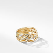 Continuance Ring with Diamonds in 18K Gold, 11.5mm