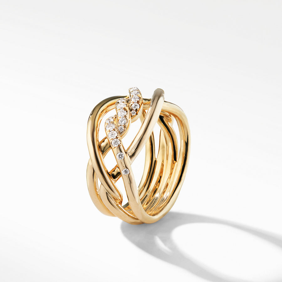 Continuance Ring with Diamonds in 18K Gold, 11.5mm