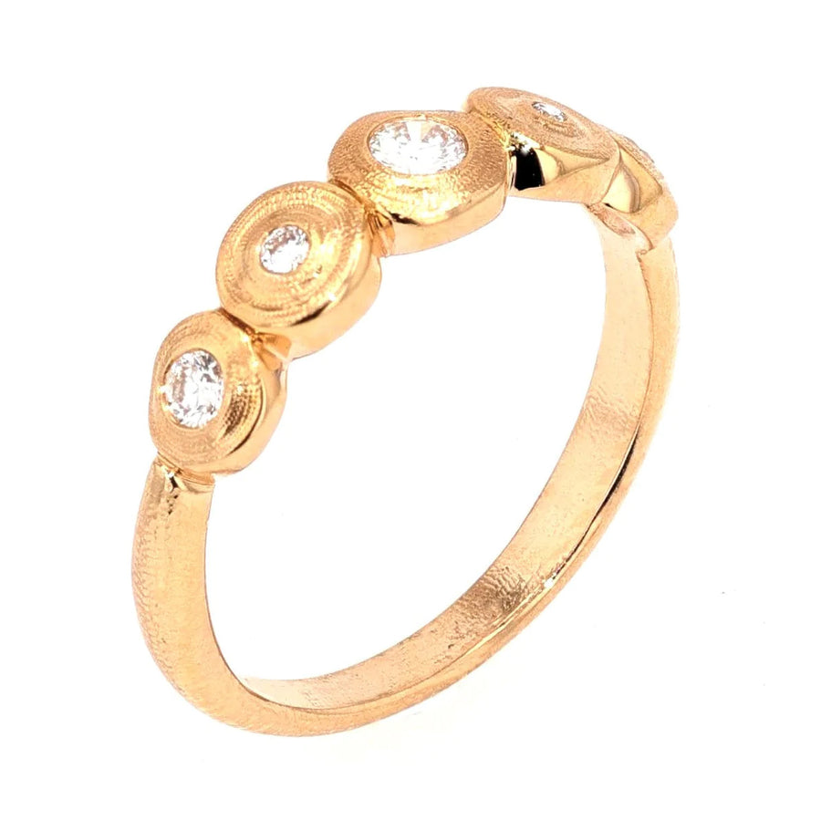 18K Rose Gold Five Seed Diamond Ring