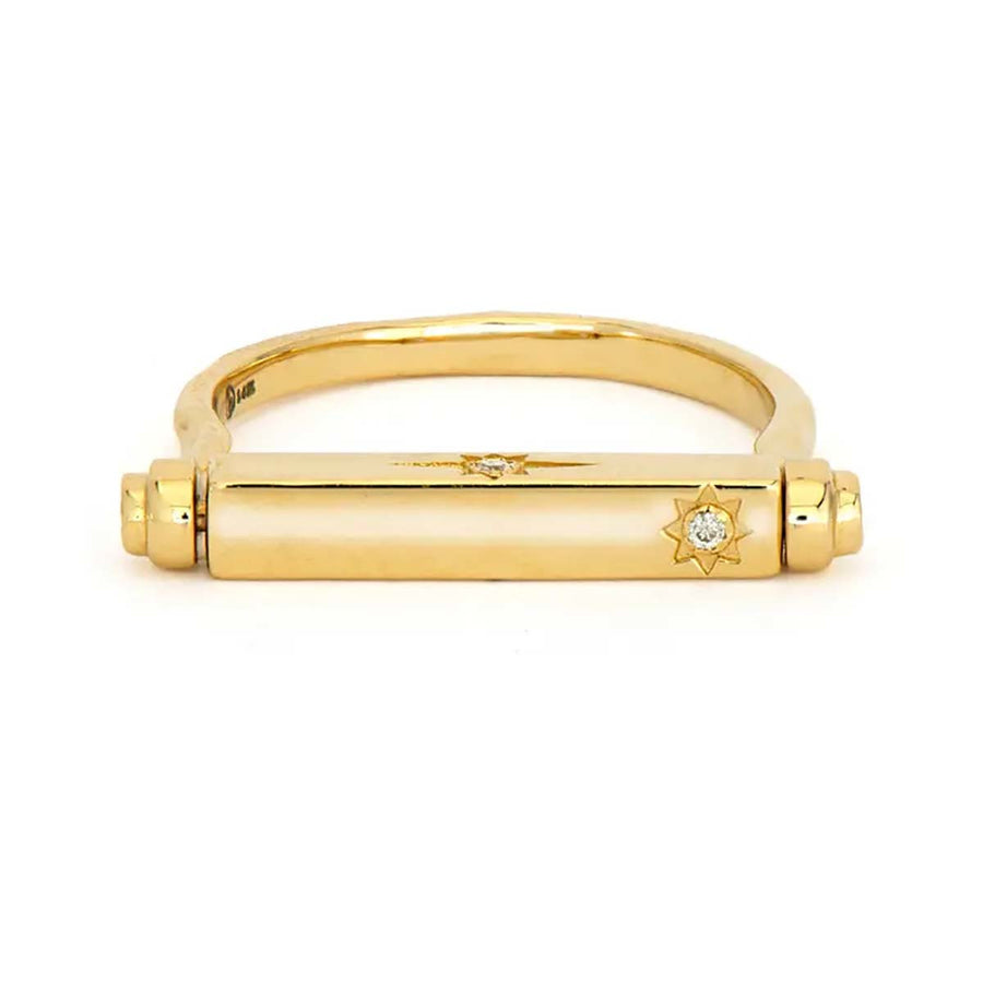 Shooting Star Engravable Narrow Flip Ring