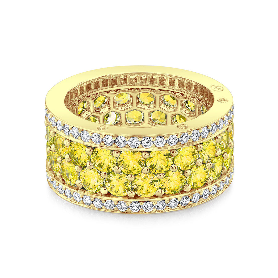 Yellow Sapphire and Diamond American Glamour Ring