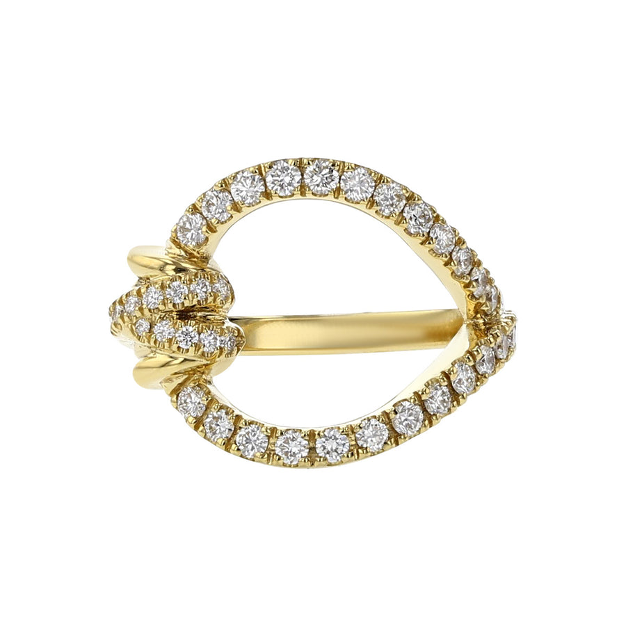 Twisted Open Ring with Diamonds