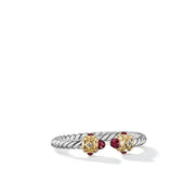 Renaissance Ring in Sterling Silver with Rhodolite, 14K Yellow Gold and Diamonds