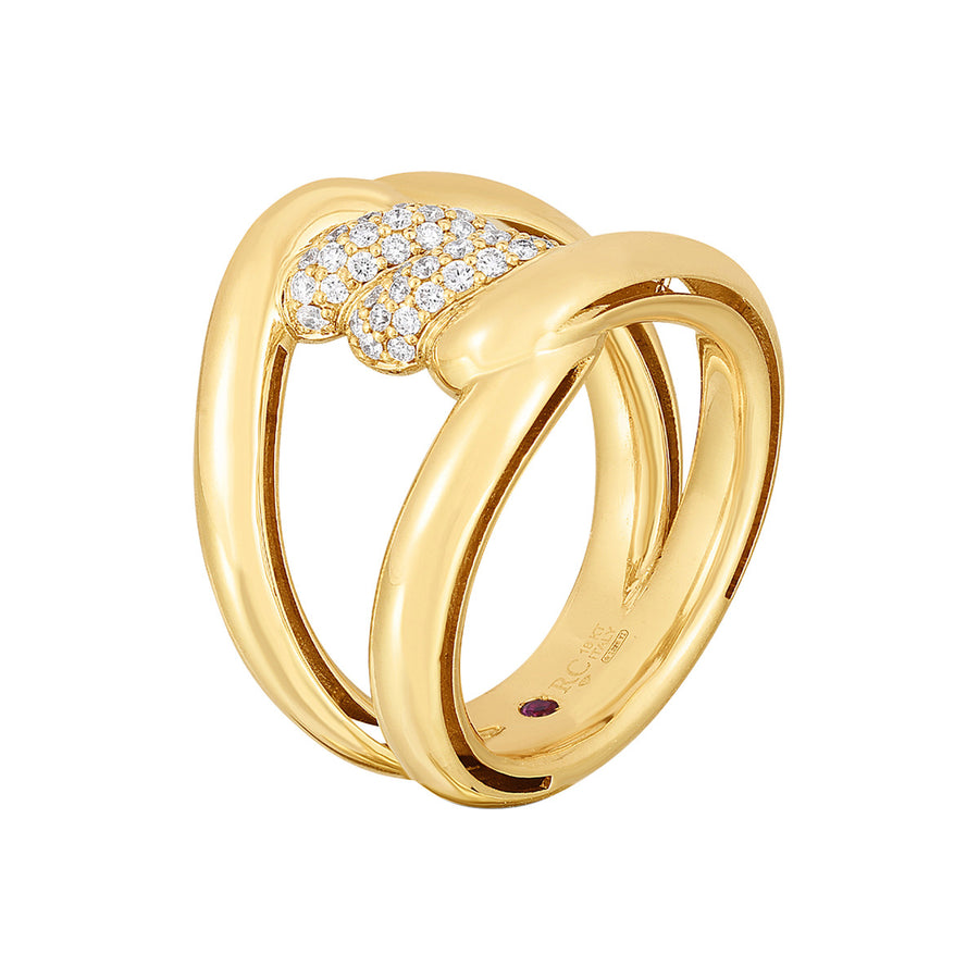 18K Yellow Gold Cialoma Diamond Crossover Ring