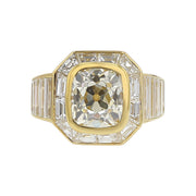 18K Yellow Gold Cushion-cut Diamond Ring