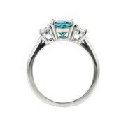 Platinum Blue Tourmaline and Diamond Ring