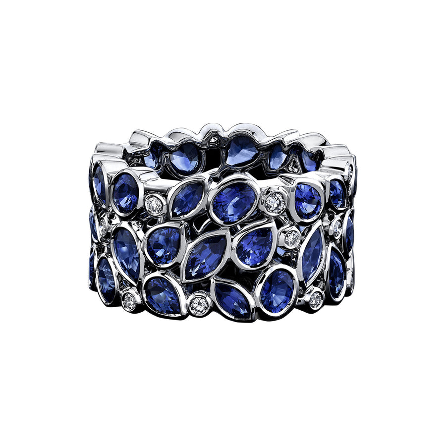Blue Sapphire De La Vie Wide Eternity Ring