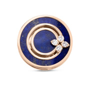 18k Rose Gold Lapis and Diamond Circle Ring
