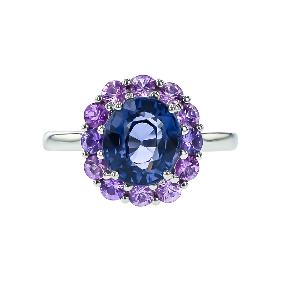 Blue and Purple Spinel Ring