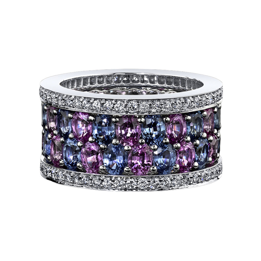 American Glamour Blue and Pink Sapphire Ring