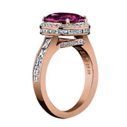 Cushion-cut Pink Sapphire and Diamond Ring