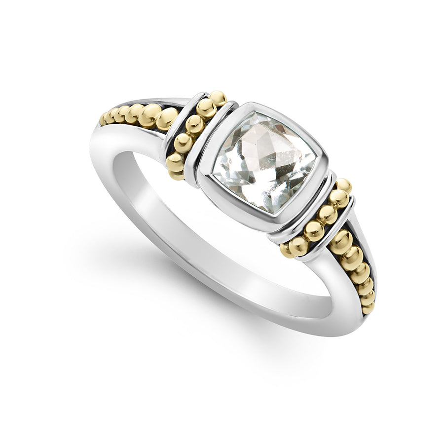 18K Gold White Topaz Ring