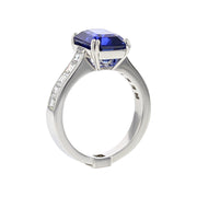 Emerald-cut Madagascar Sapphire and Diamond Ring