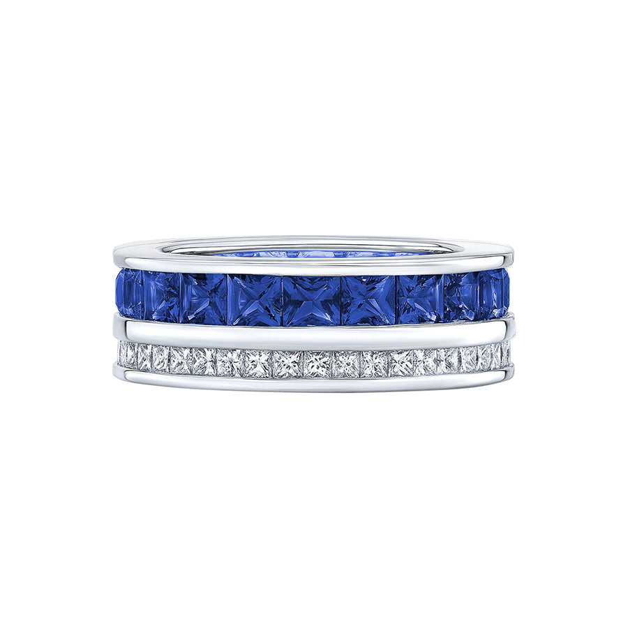 Blue Sapphire French Cut Masterpiece Eternity Ring
