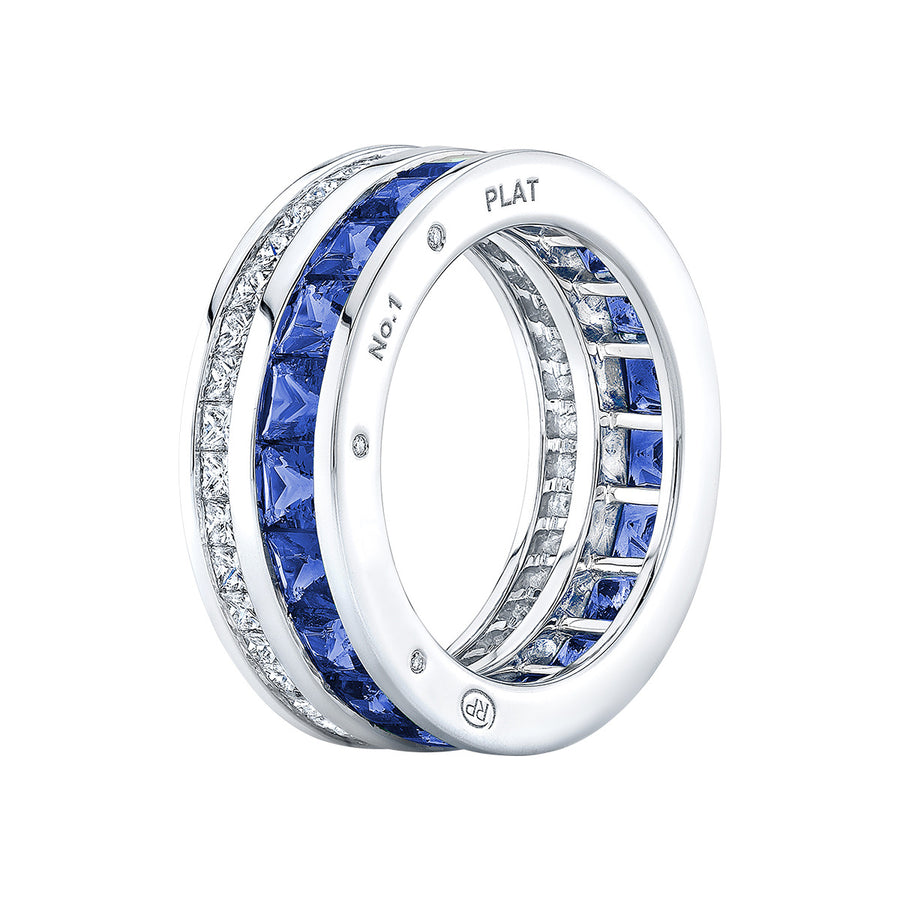 Blue Sapphire French Cut Masterpiece Eternity Ring